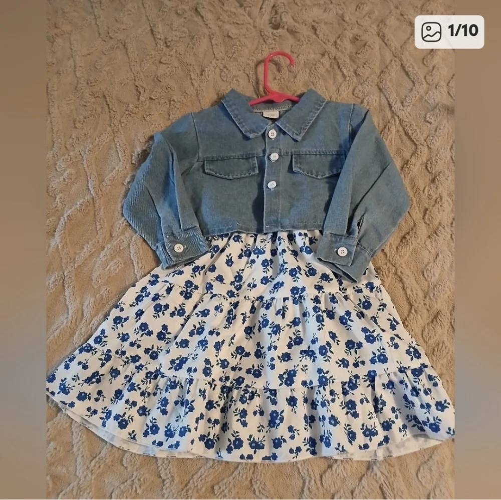 Bundle 6 Outfits 2-4 T/Year Girls Dresses And One Pants Outfit. Mostly 3T/Year - Picture 3 of 13